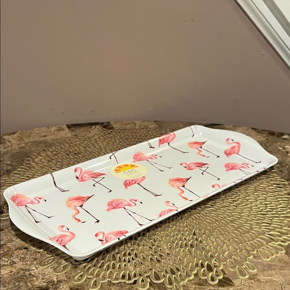 C&C California Flamingo Melamine Serveware Tray